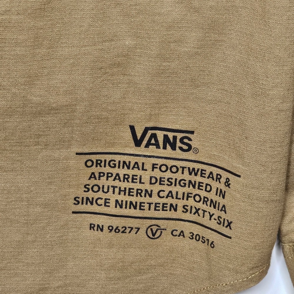 Vans Casual Button-Down Shirt Men's Medium Tan Cotton Blend - Picture 8 of 8